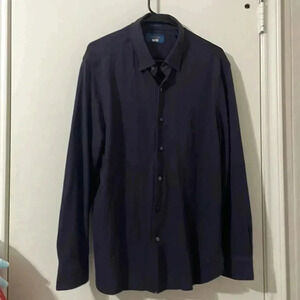 FAIRLANE Men's Purple Long Sleeve Button-Down Shirt Size Large Slim Fit